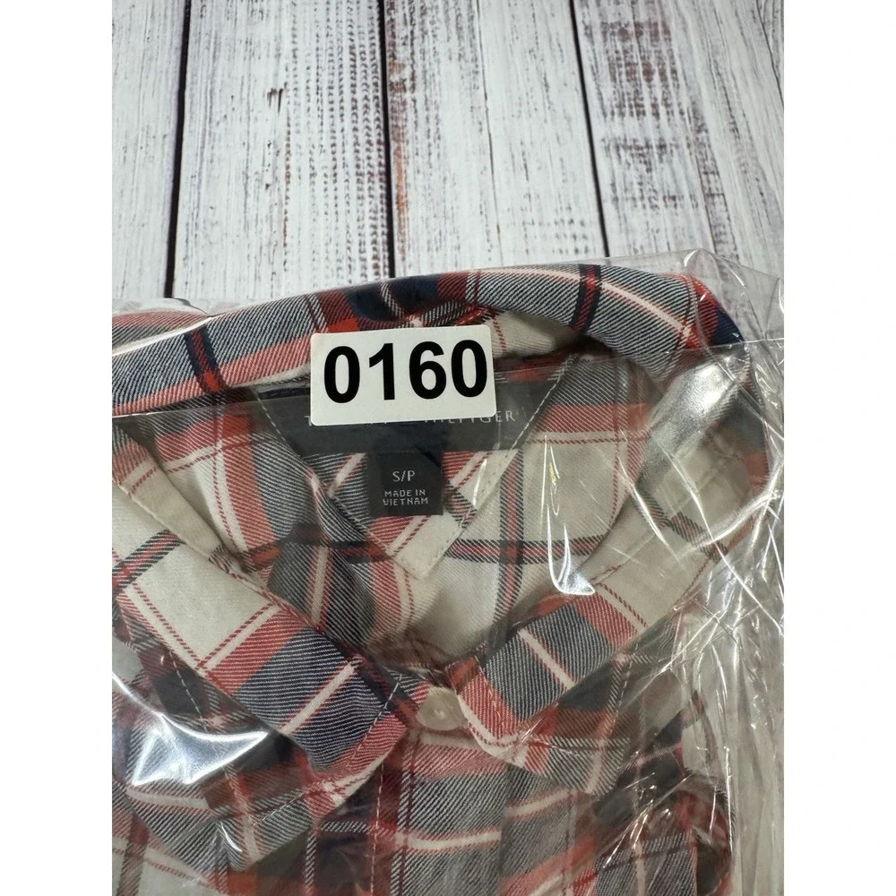 Tommy Hilfiger Shirt Men's Long Sleeve Button Up Red‎ White Plaid Size Small